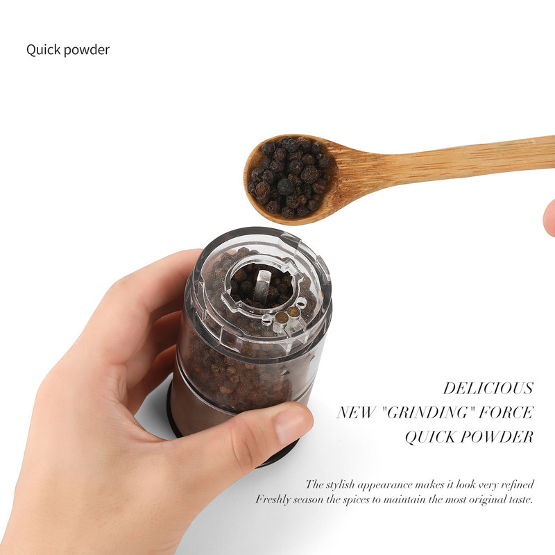 Elektromos borsőrlő rozsdamentes acél automata gravitációs rázógép só- és borsdaráló fűszerőrlő konyhai eszközök