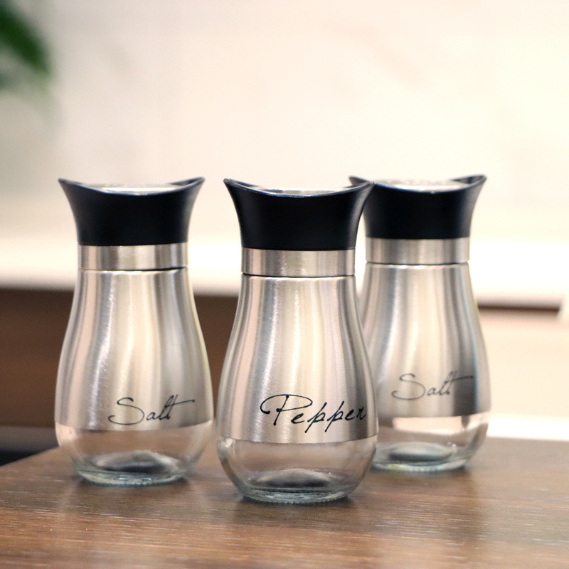 Forgó Cruet Fűszeres tégelyek Szett Fűszertartó Üveg Rendszerező Paprika shakerek Konyhai tároló állvány rendszerező