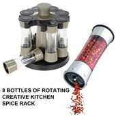 8 buc/set Suport pentru borcane rotative de 360 de condimente Sare Piper Cafea Sigiliu de zahăr Borcan pentru recipiente Suport pentru depozitare pentru condimente de bucătărie Organizator pentru sticle