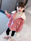 Geaca de iarna pentru copii cu captuseala, buzunar si fermoar pentru fete