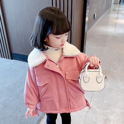 Geaca de iarna pentru copii cu captuseala, buzunar si fermoar pentru fete