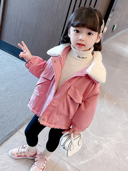 Geaca de iarna pentru copii cu captuseala, buzunar si fermoar pentru fete