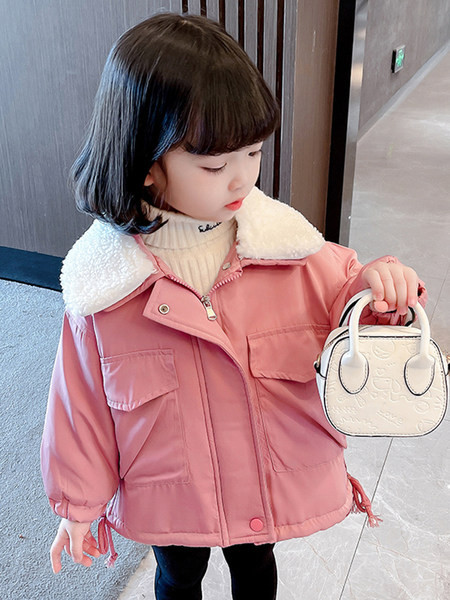 Geaca de iarna pentru copii cu captuseala, buzunar si fermoar pentru fete