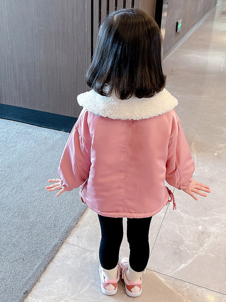 Geaca de iarna pentru copii cu captuseala, buzunar si fermoar pentru fete