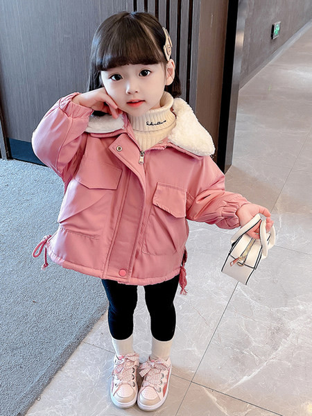 Geaca de iarna pentru copii cu captuseala, buzunar si fermoar pentru fete