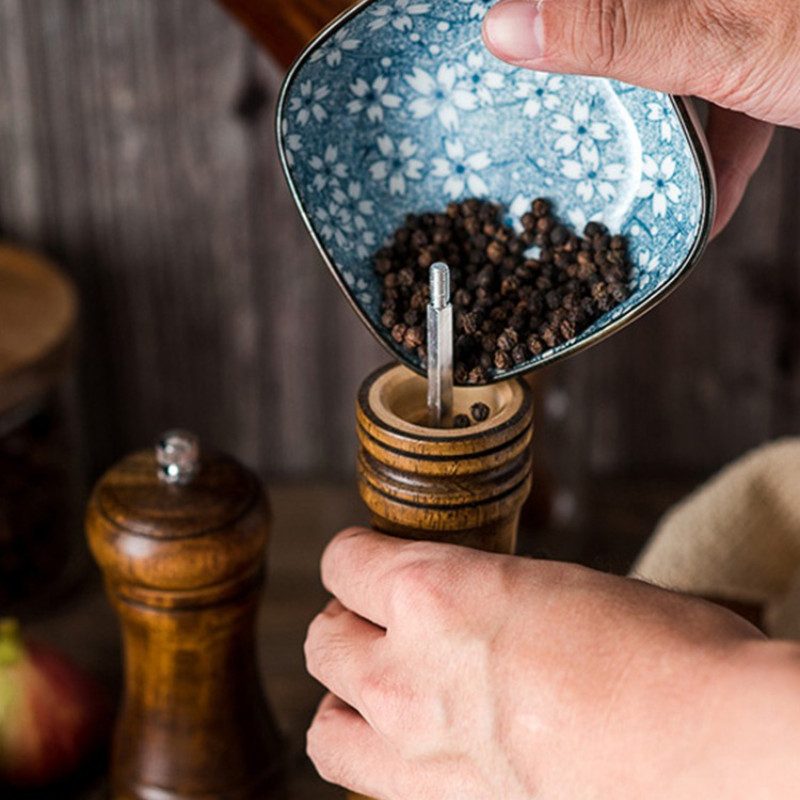 Borsdaráló tölgy kerámia magos fűszeres üveg kézi őrlés paprika fekete bors szezámmagos grillfűszeres üveg