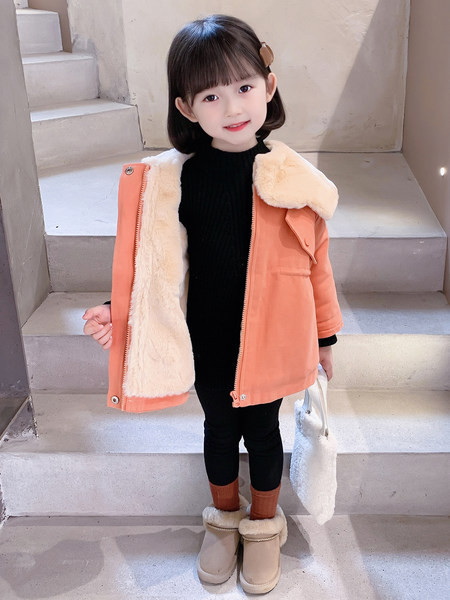 Geaca de iarna pentru copii cu captuseala si fermoar pentru fete