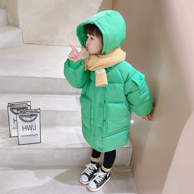 Geaca de iarna pentru fete pentru copii cu gluga si inchidere cu nasturi