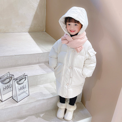 Geaca de iarna pentru fete pentru copii cu gluga si inchidere cu nasturi