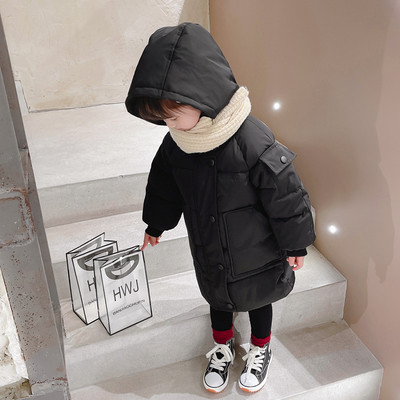 Geaca de iarna pentru fete pentru copii cu gluga si inchidere cu nasturi