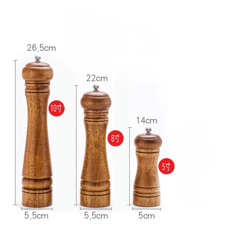 Klasikinis ąžuolo medienos pipirų prieskonių malūnėlių rinkinys rankinių prieskonių malūnėlių malūnėlių keramikos šlifavimo šerdies kepsninės įrankių rinkinys