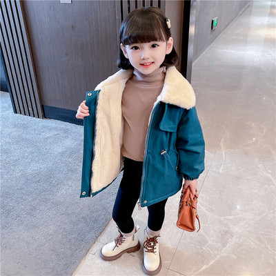 Geacă căptușită pentru fete cu buzunar și fermoar