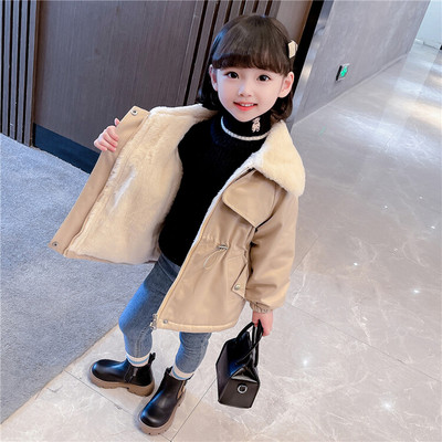 Geacă căptușită pentru fete cu buzunar și fermoar