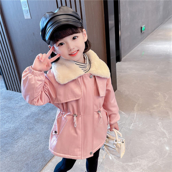 Geacă căptușită pentru fete cu buzunar și fermoar