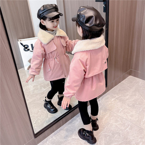 Geacă căptușită pentru fete cu buzunar și fermoar