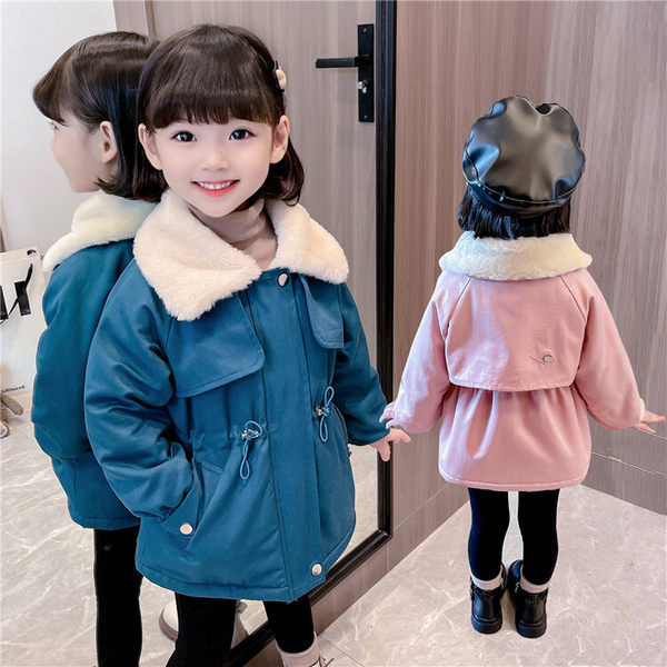 Geacă căptușită pentru fete cu buzunar și fermoar