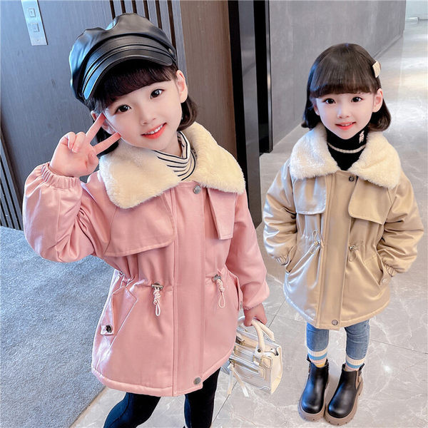 Geacă căptușită pentru fete cu buzunar și fermoar