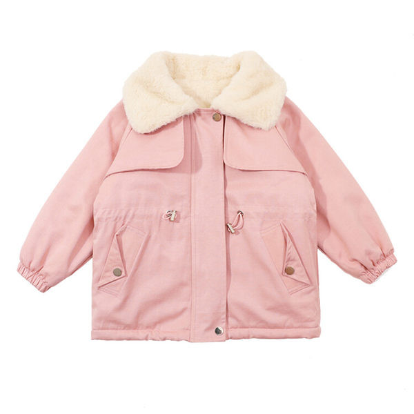 Geacă căptușită pentru fete cu buzunar și fermoar