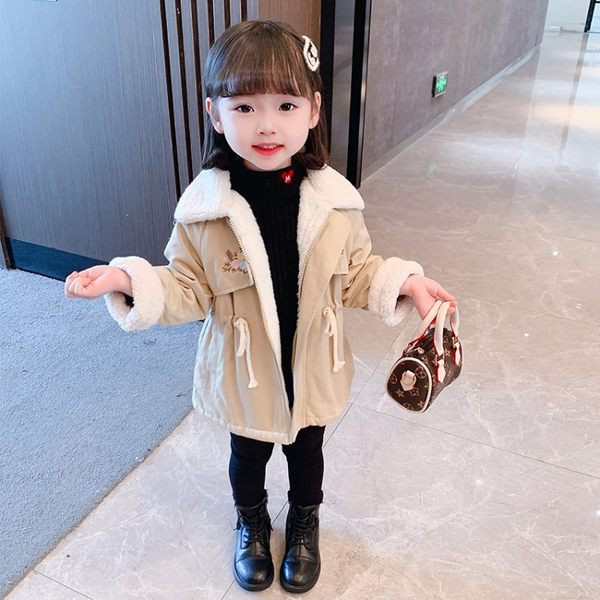 Geaca de iarna pentru copii cu captuseala, fermoar si imprimeu pentru fete