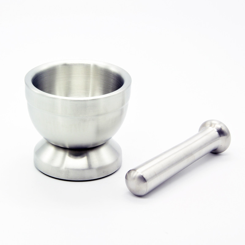 Pistil dublu de construcție din oțel inoxidabil Mortar/ usturoi, nuci, ierburi, ierburi, condimente, unelte de gătit