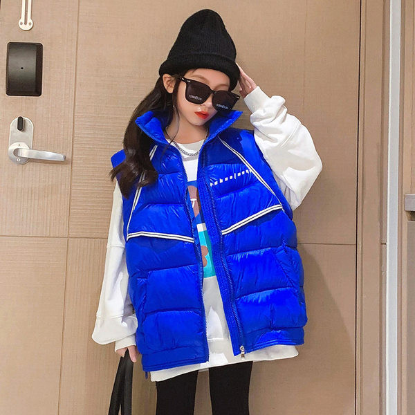 Vesta de iarna pentru copii cu fermoar si buzunar pentru fete