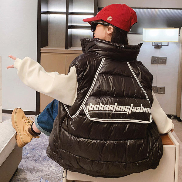 Vesta de iarna pentru copii cu fermoar si buzunar pentru fete