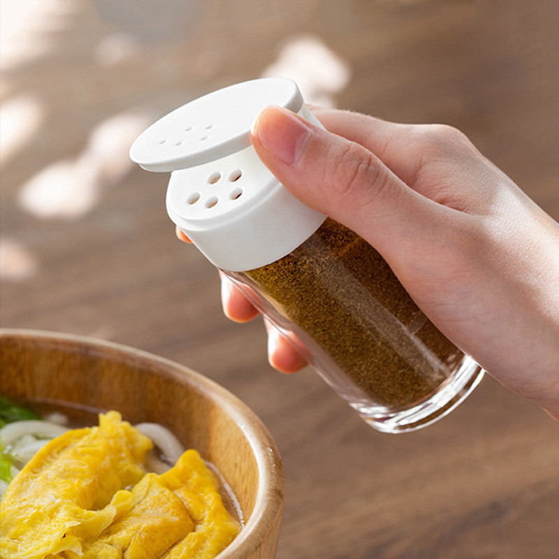 Japán stílusú kis fűszeres palack só bors por barbecue olaj locsoló palack levegő lyuk olajszabályzó olajedény kihajtható fedele