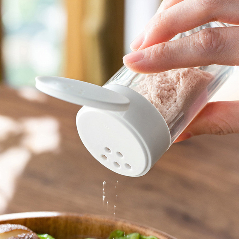 Japán stílusú kis fűszeres palack só bors por barbecue olaj locsoló palack levegő lyuk olajszabályzó olajedény kihajtható fedele