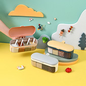 Cutie de condimente de uz casnic Cutie de condimente din plastic Borcan de condimente de bucătărie Borcan de condimente cu patru grile cu capac