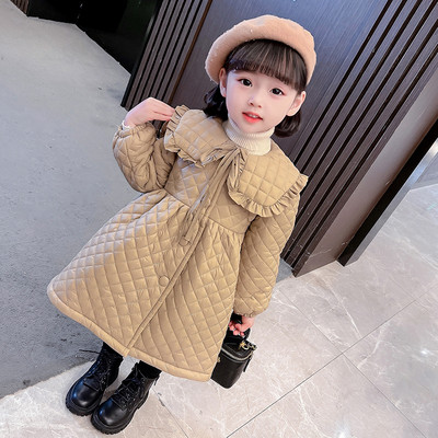 Zimska jakna srednje dužine za djevojčice na kopčanje