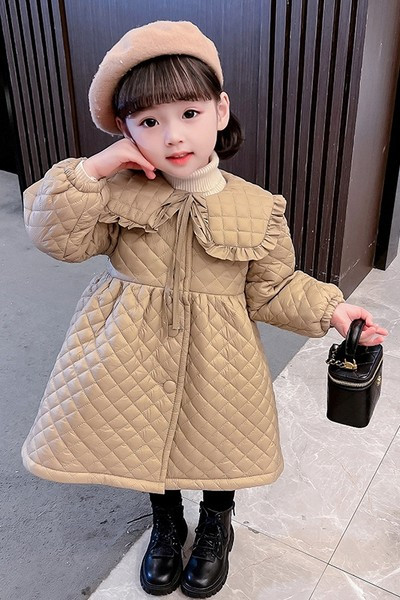 Zimska jakna srednje dužine za djevojčice na kopčanje