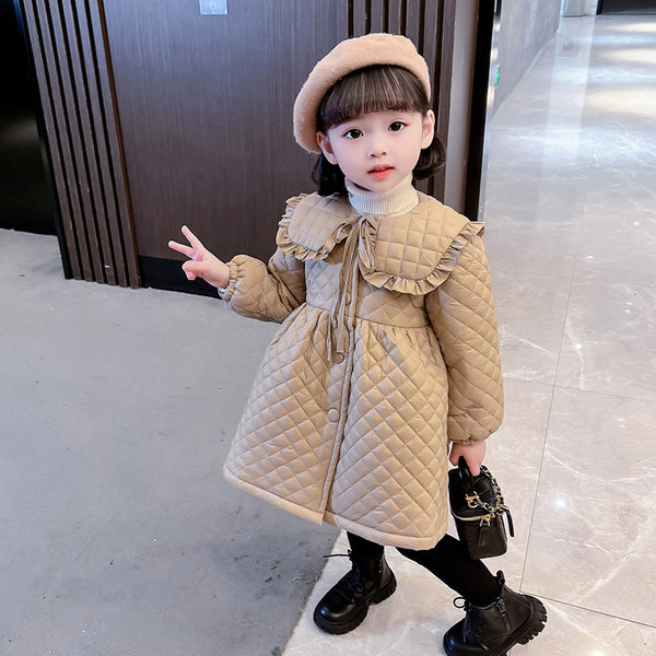 Zimska jakna srednje dužine za djevojčice na kopčanje