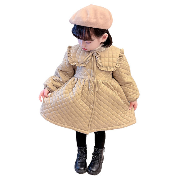 Zimska jakna srednje dužine za djevojčice na kopčanje