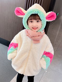 Palton de puf pentru fete cu urechi decorative