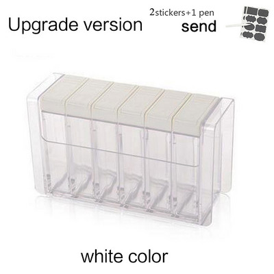 Átlátszó fűszertartó készlet Só-bors fűszeres üveg Színes fedél Konyhai fűszerkeverék tároló tartály Fűszertartó