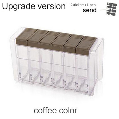 Átlátszó fűszertartó készlet Só-bors fűszeres üveg Színes fedél Konyhai fűszerkeverék tároló tartály Fűszertartó