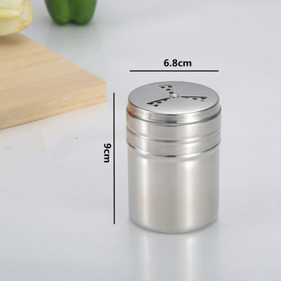 Rozsdamentes acél ízesítő tégely Só Cukorrázó Borspalack Forgófedél Fogpiszkáló tartó Grill fűszertároló Konyhai Szerszám