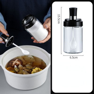 Sticla de condimente de sticla Sticla de condimente de bucatarie Sticla transparenta cu pensula de ulei Cutie de condimente de uz casnic Borcan de condimente