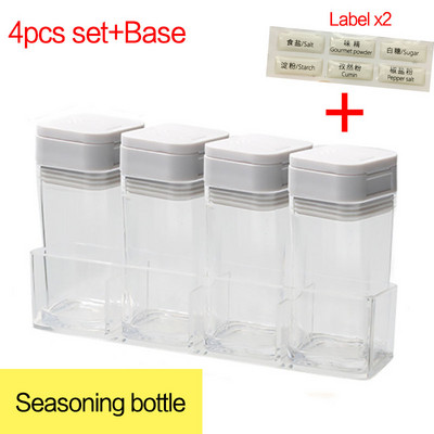 set cutie de condimente de bucătărie de uz casnic borcan sare transparentă piper pulverizator de condimente container de depozitare pentru condimente de bucătărie rezervor de sticlă de chimen