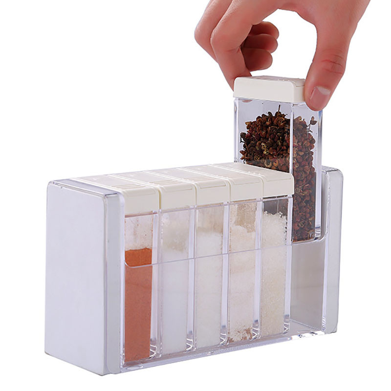 set cutie de condimente de bucătărie de uz casnic borcan sare transparentă piper pulverizator de condimente container de depozitare pentru condimente de bucătărie rezervor de sticlă de chimen