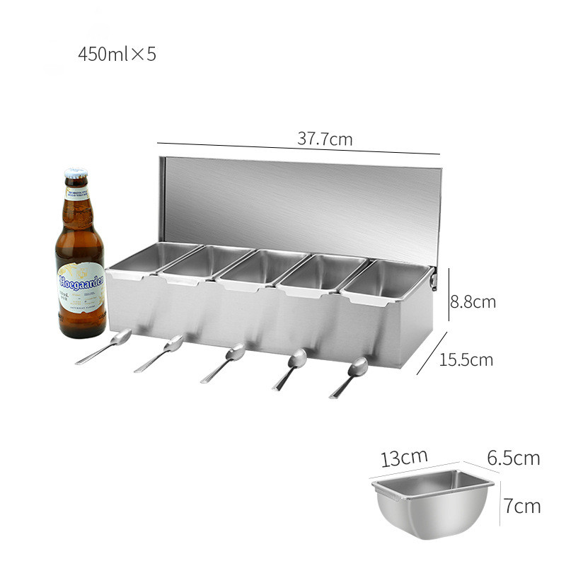 PizzAtHome 2/3/4/5/6 szakaszos fűszerező doboz rozsdamentes acél Hozzávalók doboz sajtszósz só cukor doboz fűszerüveg sütőeszköz