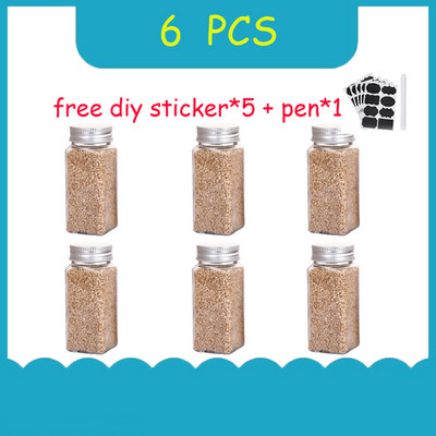 2-14 vnt. rinkinys prieskonių indelis kvadratinis stiklinis indelis prieskonių butelis virtuvė lauko stovyklavimo prieskonių indelis stiklinis sandarus stiklainis