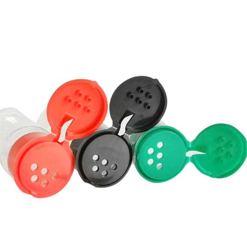 Sticle din plastic pentru condimente, formă rotundă, 100 ml, sare piper, borcan de condimente, recipient pentru condimente chili, 12 buc.