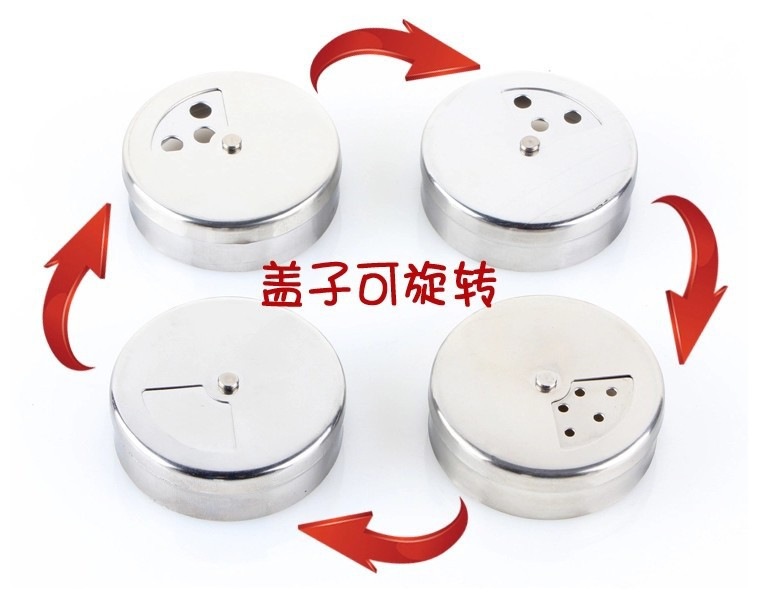 Stiklinis prieskonių butelis prieskonių buteliukas prieskonių puodas nerūdijančio plieno besisukantis dangtis virtuvės reikmenys pipirų plaktuvas kepsninės rinkinys