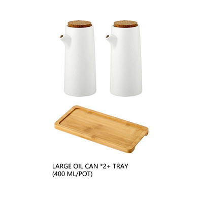 Set de borcane de condimente din ceramică de uz casnic japonez Oală de ulei cu tavă Organizator de condimente Dozator de zahăr Recipient pentru oțet