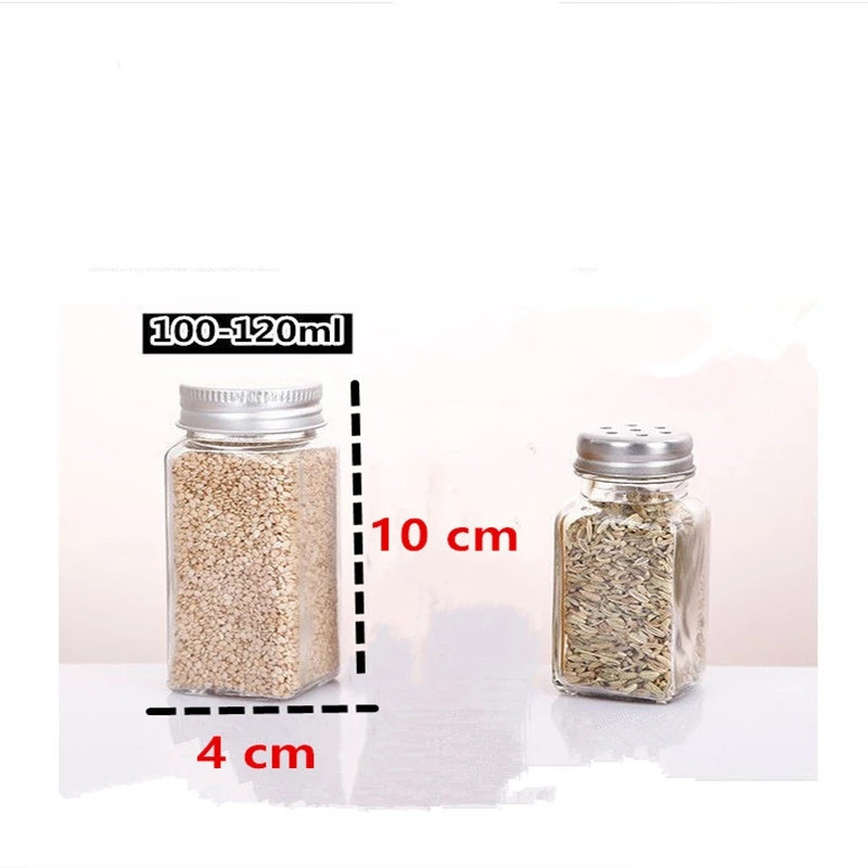12 borcane/sticle de condimente din sticlă - cu 20 de etichete pentru condimente - capace de agitare și capace metalice sigilate - includ pâlnie pliabilă din silicon