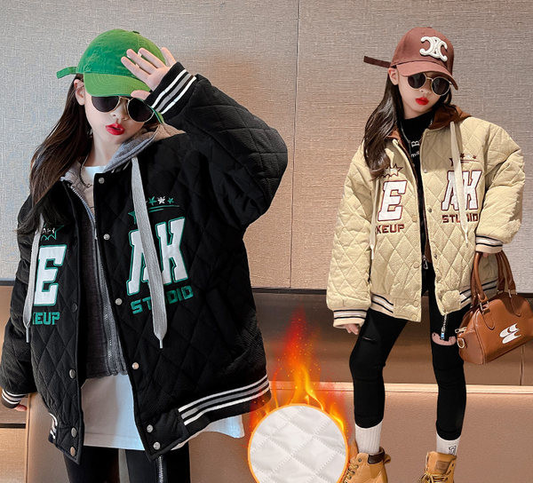 Dječja sportska jakna s kapuljačom i vezom za djevojčice