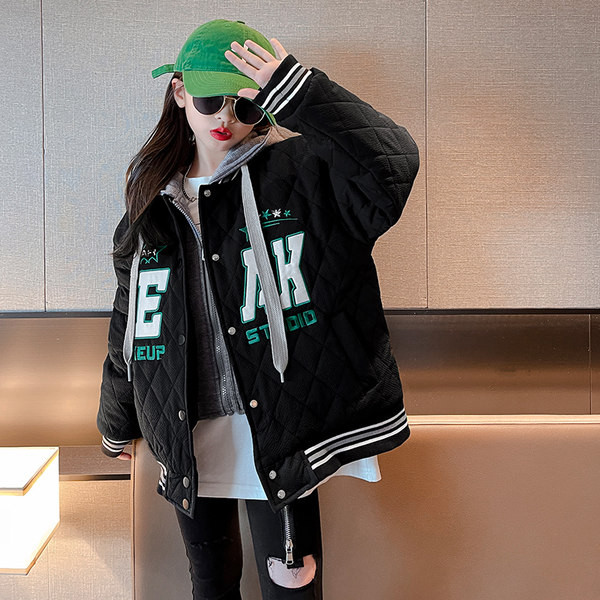 Dječja sportska jakna s kapuljačom i vezom za djevojčice