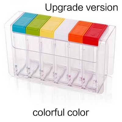 Átlátszó fűszertartó készlet Só-bors shaker színes fedél Konyhai fűszerezés Cruet tároló tartály Fűszertartó rendszerező