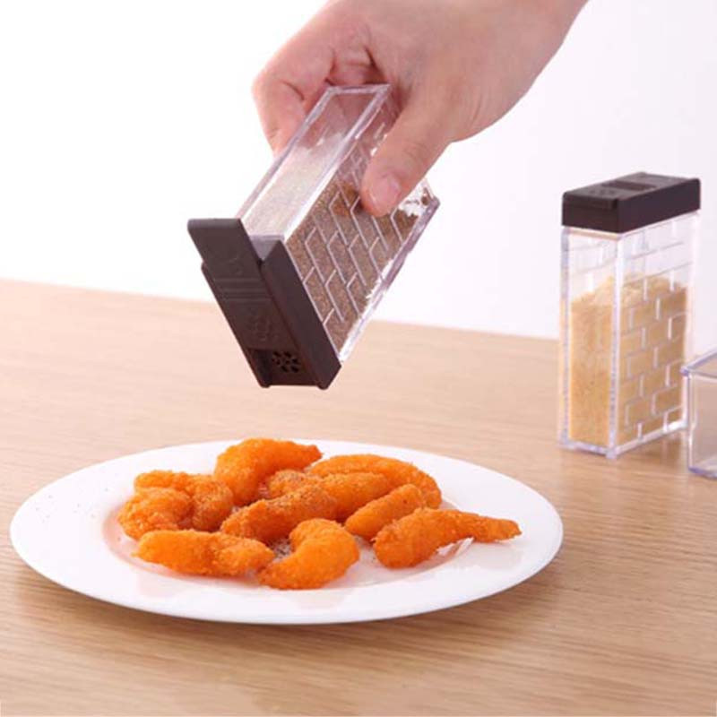 Átlátszó fűszertartó készlet Só-bors shaker színes fedél Konyhai fűszerezés Cruet tároló tartály Fűszertartó rendszerező